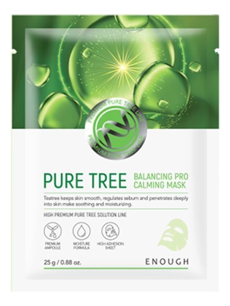 Маска тканевая успокаивающая с экстрактом чайного дерева Pure Tree Balancing Pro Calming 25г