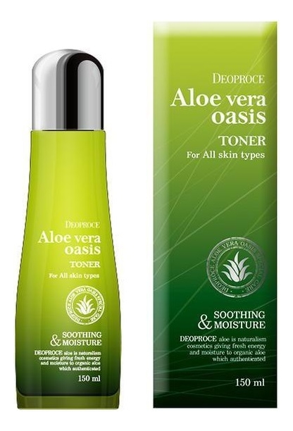 Тонер для лица с экстрактом алоэ вера DEOPROCE ALOE VERA OASIS TONER, 150 мл