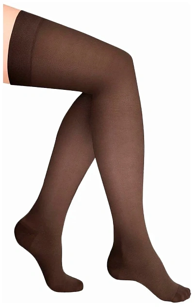 Чулки компрессионные прозрачные на широкое бедро (закрытый носок) 1 класс Idealista ID-300TW