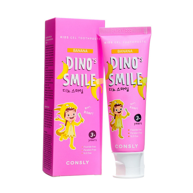 Зубная паста гелевая детская Dino's Smile с ксилитом и вкусом банана